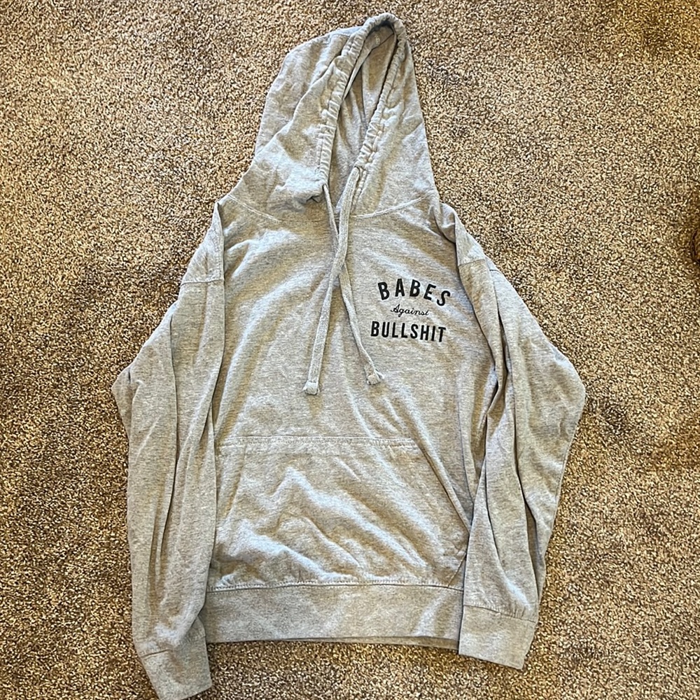 AMS Babes Against Bullshit light grey sweatshirt